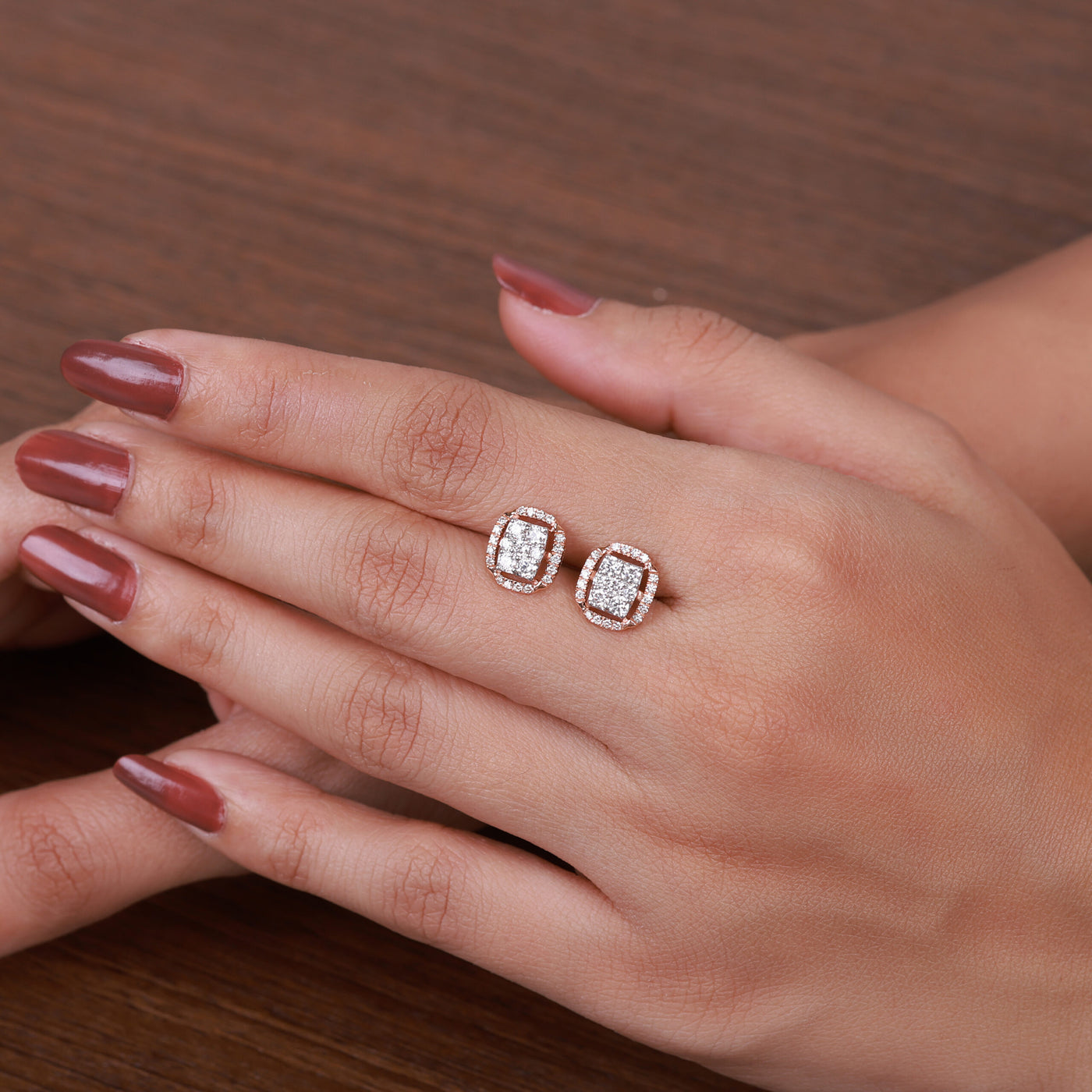 Luminous Square Diamond Studs