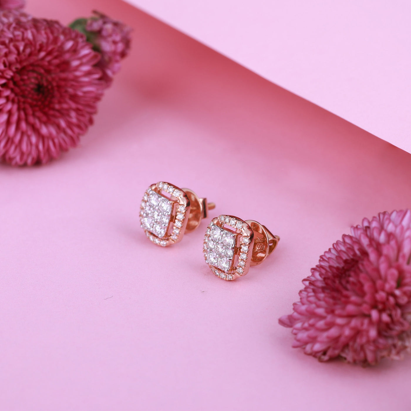 Luminous Square Diamond Studs