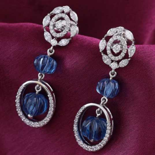 Blossom Loops Dangeling Diamond Earrings