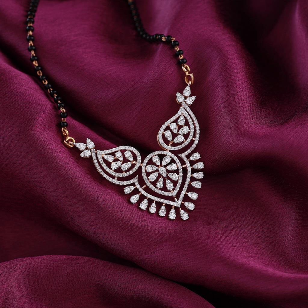 Tri Petals Diamond Mangalsutra
