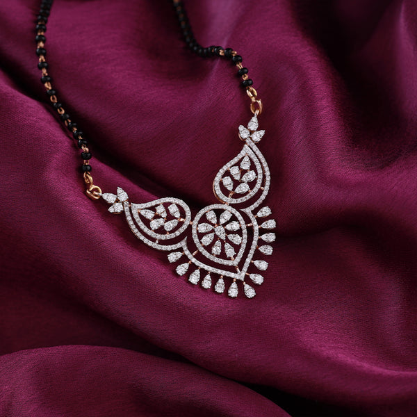 Tri Petals Diamond Mangalsutra