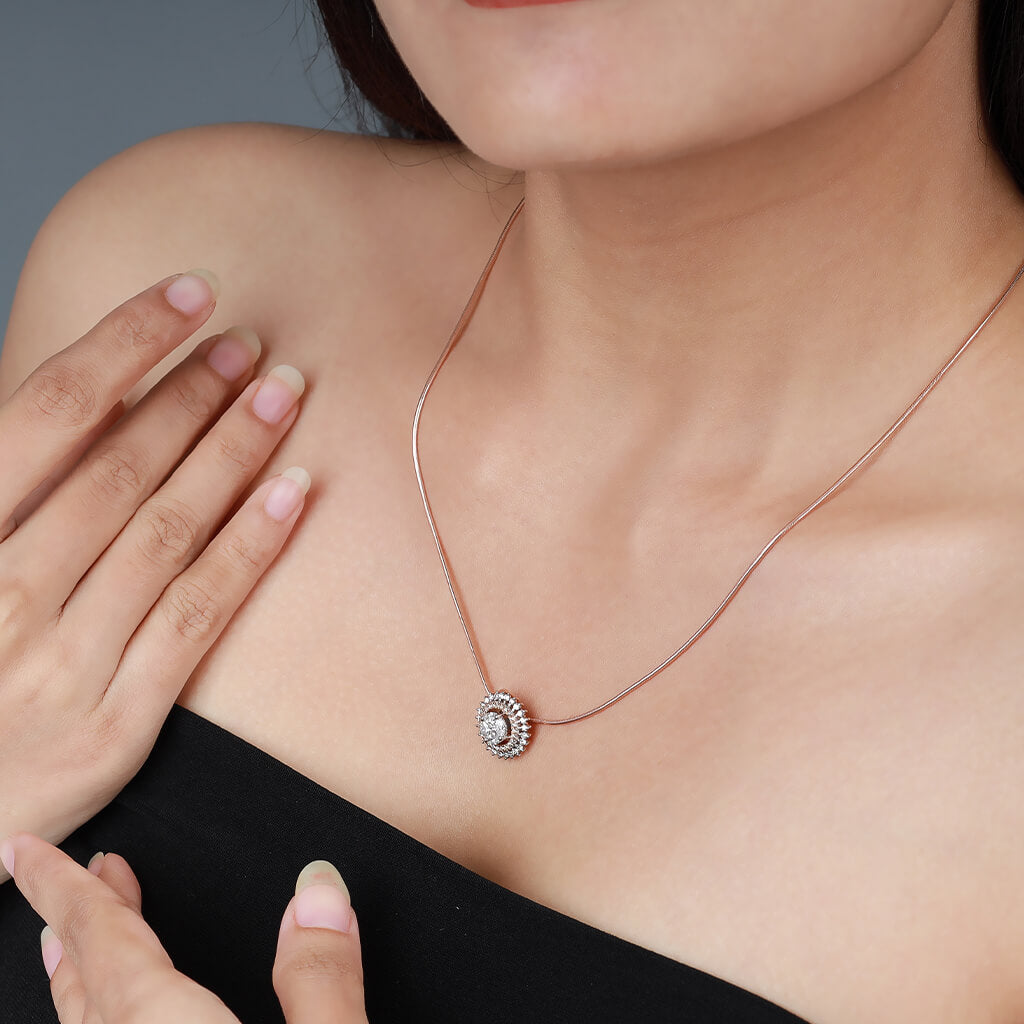 Solar Spiral Diamond Pendant
