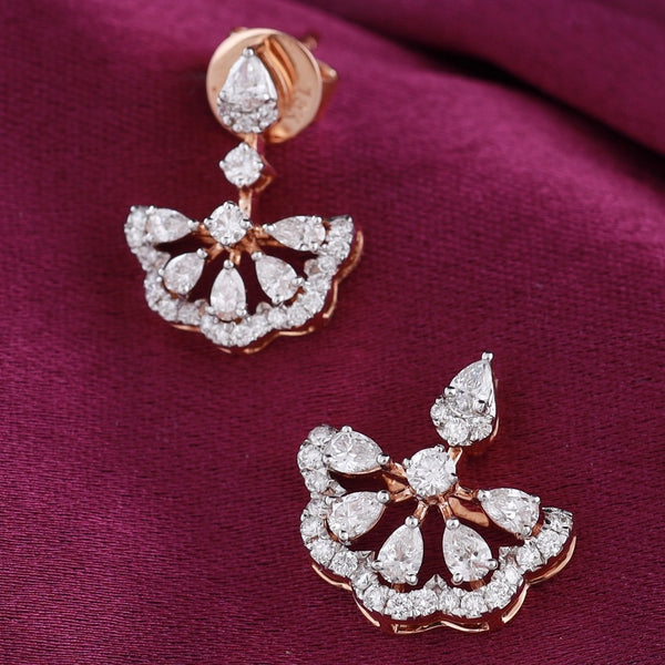 Stellar Crown Diamond Dangling Earrings - Only