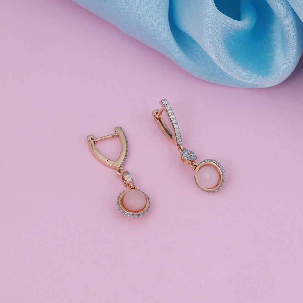 Pink Saturn Dangling Earrings