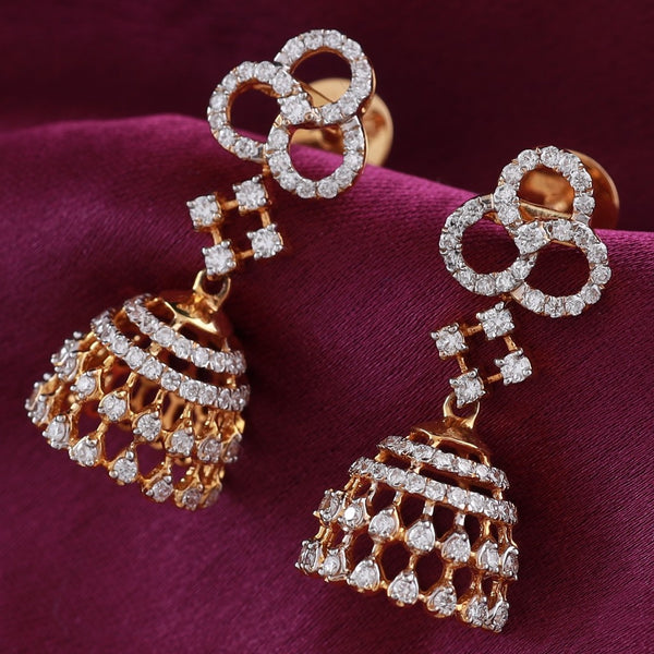 Flower Jhumka Dangling Earrings