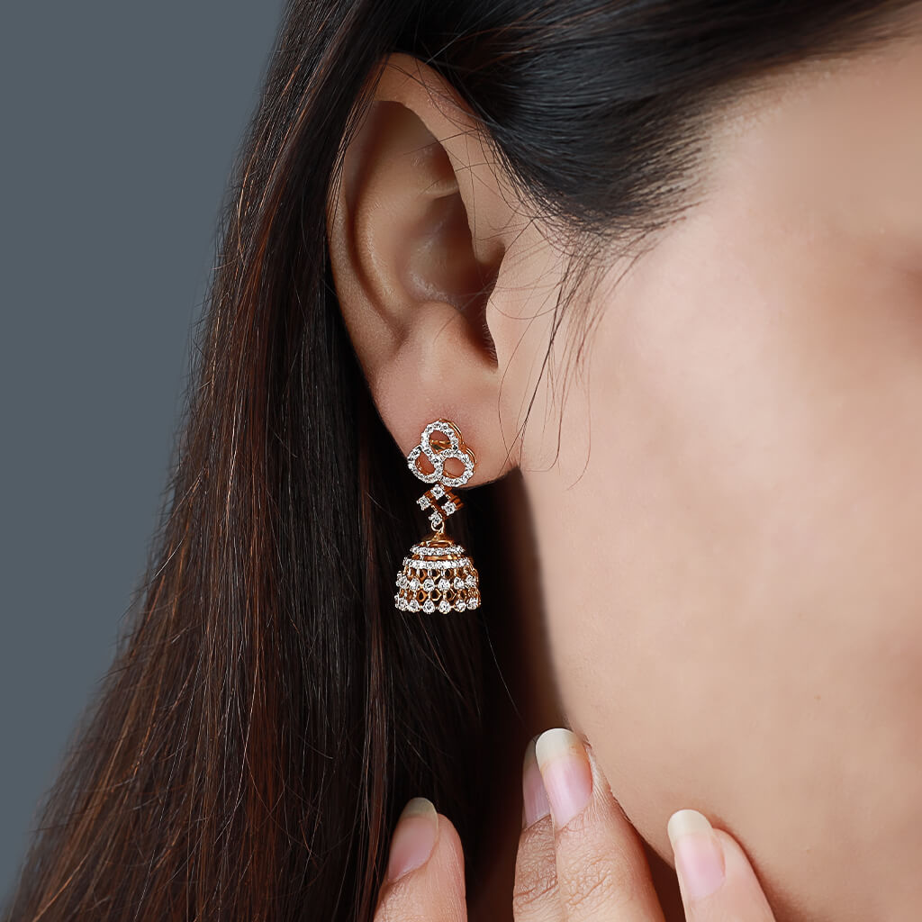 Flower Jhumka Dangling Earrings
