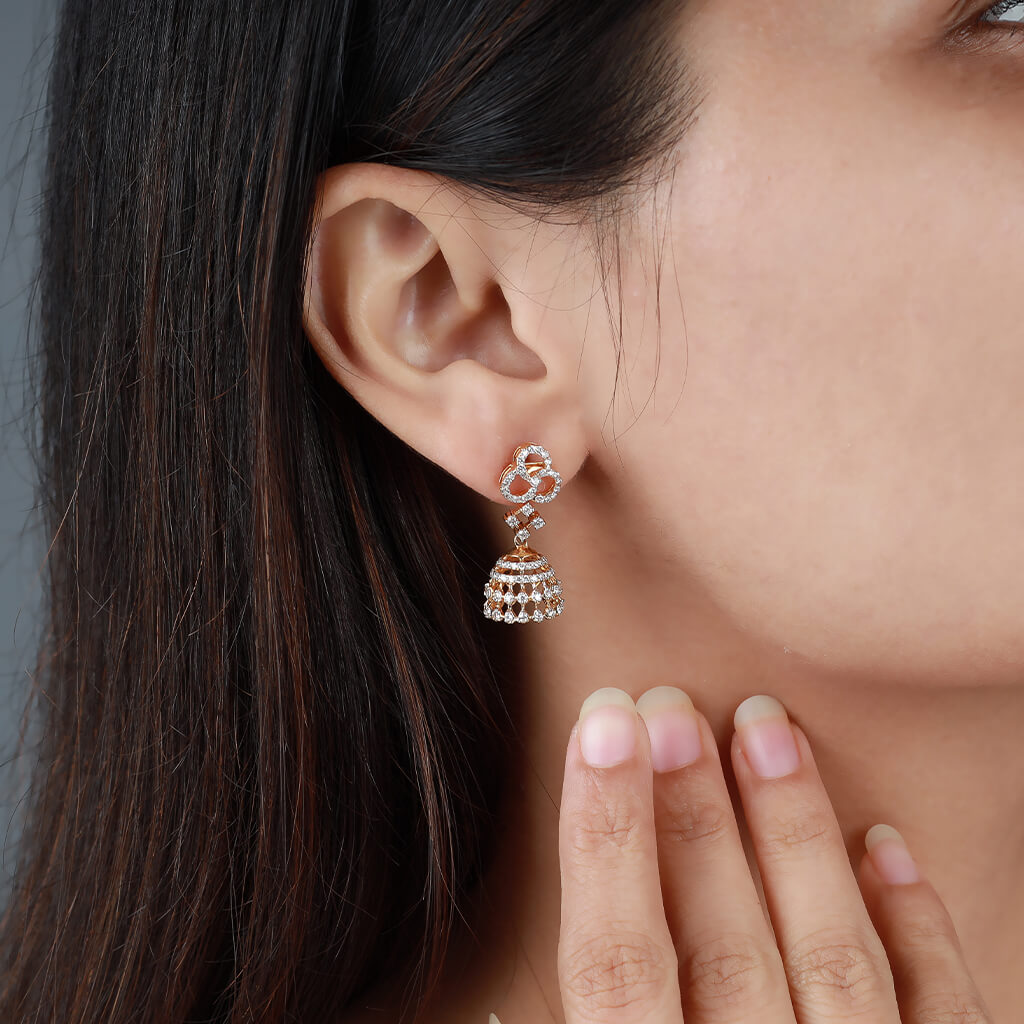 Flower Jhumka Dangling Earrings