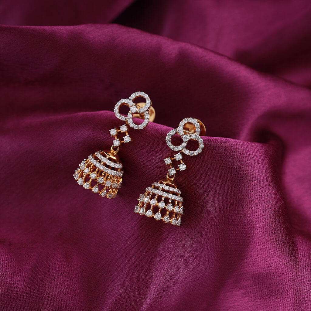 Flower Jhumka Dangling Earrings