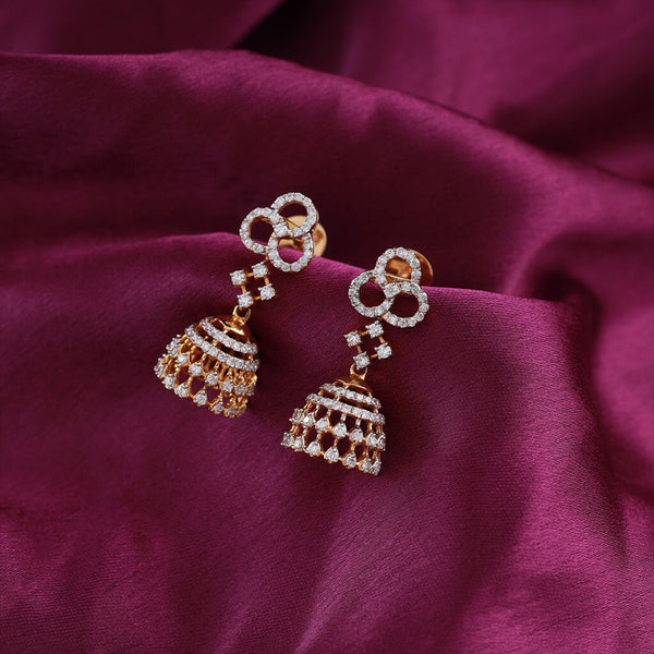 Flower Jhumka Dangling Earrings